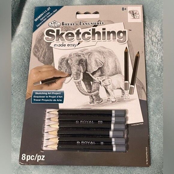 NWOT Royal & Langnickel 5"x7" Elephant & Baby Sketching Made Easy Kit - Picture 6 of 12